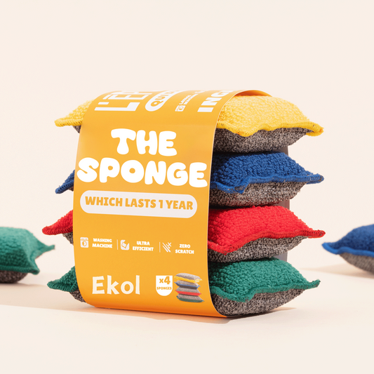 PACK OF 4 REUSABLE SPONGES IN 4 COLORS